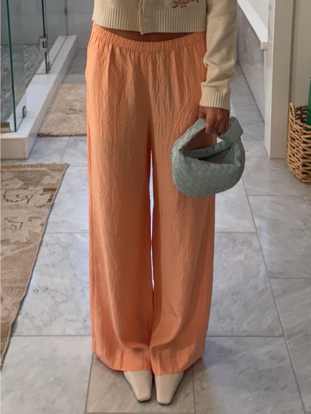 J. Crew Peach Wide Leg Lounge Pants